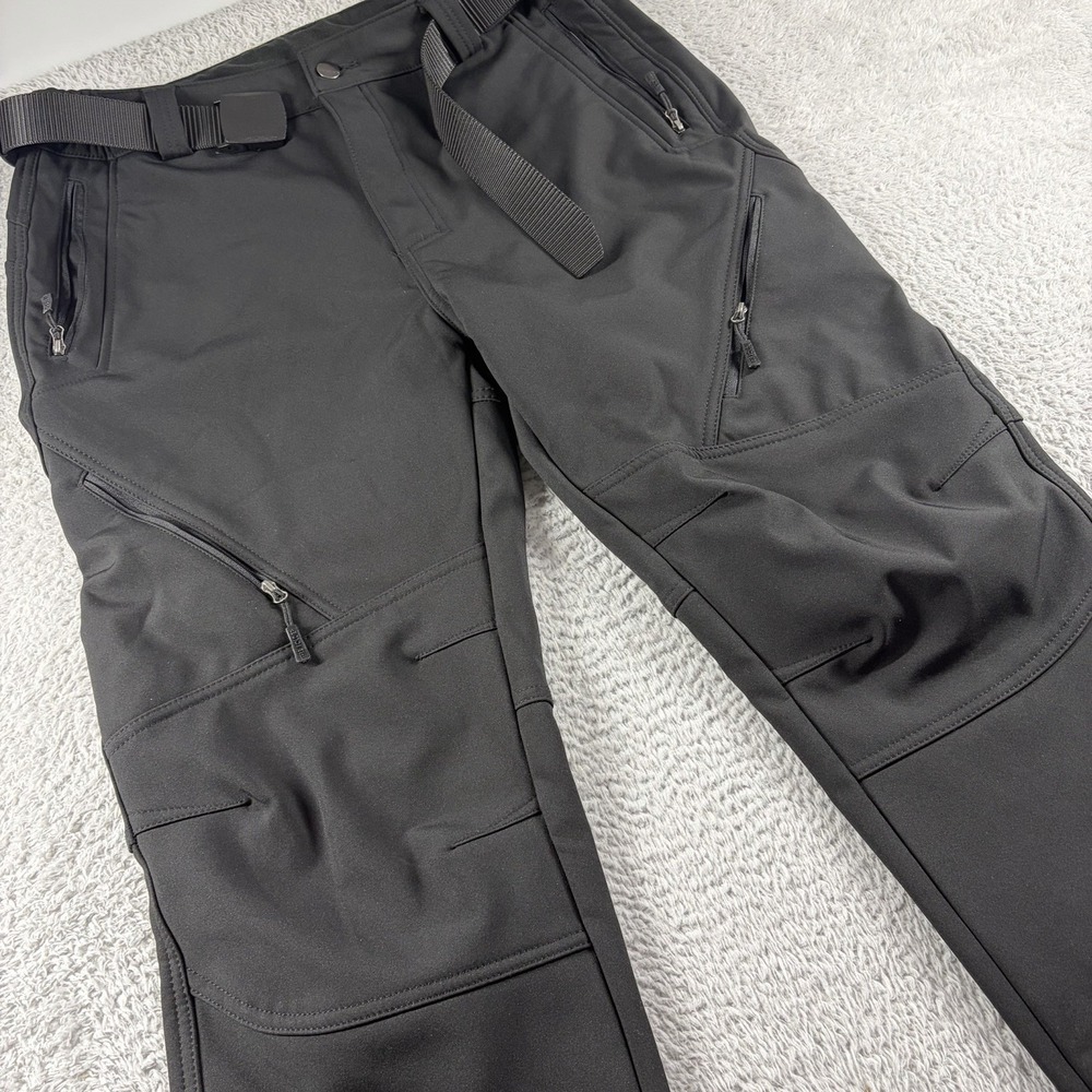Free Soldier Tactical Pants Mens 34 Black Fleece Lined Double Knee Belt Pockets